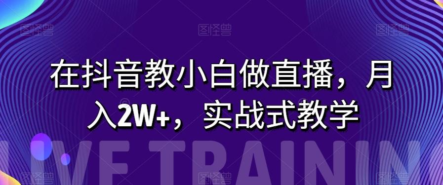 在抖音教小白做直播，月入2W+，实战式教学【揭秘】-云创网