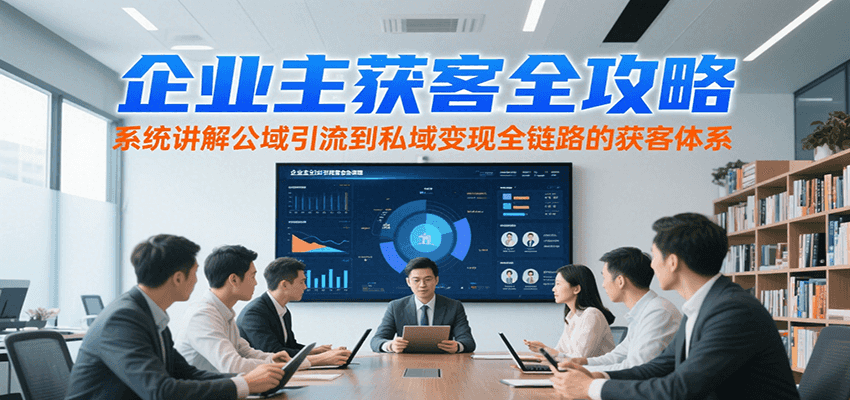 企业主获客全攻略，系统讲解公域引流到私域变现全链路的获客体系-云创网
