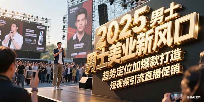2025男士美业新风口，趋势定位加爆款打造，短视频引流直播促销-云创网