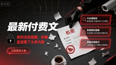 最新付费文：我的这些提醒，的确是透露了太多内幕-云创网