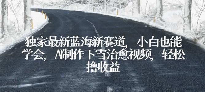 独家最新蓝海新赛道，小白也能学会，AI制作下雪治愈视频，轻松撸收益【揭秘】-云创网