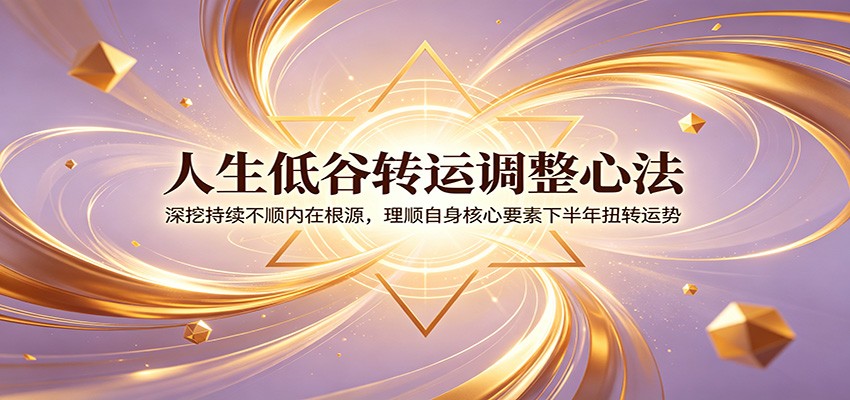 人生低谷转运调整心法：深挖持续不顺内在根源，理顺自身核心要素下半年扭转运势-云创网