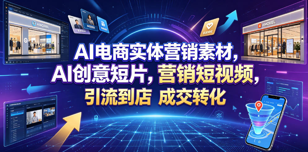 AI电商实体营销素材，AI创意短片，高效打造营销短视频，轻松引流到店，稳定提升门店客流与成交转化-云创网