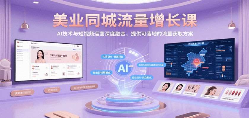 美业同城流量增长课，AI技术与短视频运营深度融合，提供可落地的流量获取方案-云创网