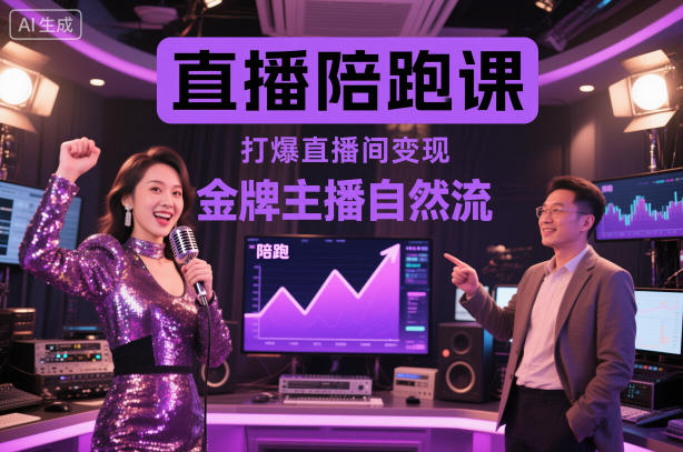 直播陪跑课，金牌主播自然流打爆直播间，复制高变现玩法-云创网