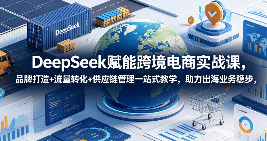 DeepSeek赋能跨境电商实战课，品牌打造+流量转化+供应链管理一站式教学，助力出海业务稳步发展-云创网