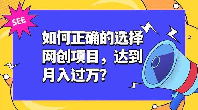 （19176期）如何正确的选择网创项目，达到月入过万？，本课程教你正确选择项目。-云创网