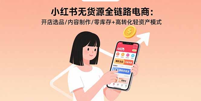 小红书无货源全链路电商：开店选品/内容制作/零库存+高转化轻资产模式-云创网