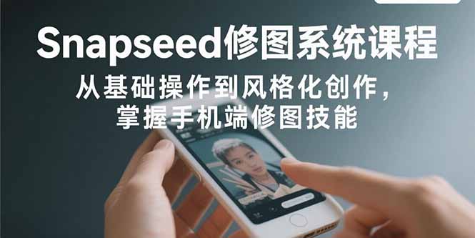 Snapseed修图系统课程：从基础操作到风格化创作，掌握手机端修图技能-云创网