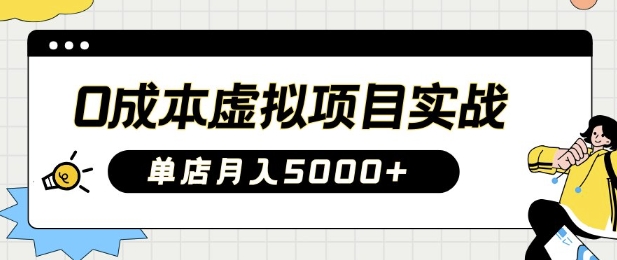 0成本虚拟项目实战手把手教你落地，单店月入5k-云创网