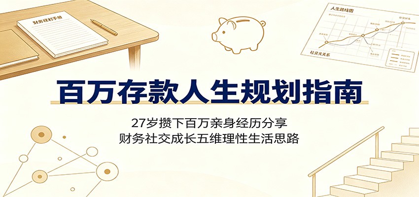 百万存款人生规划指南：27岁攒下百万亲身经历分享，财务社交成长五维理性生活思路-云创网