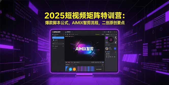 2025短视频矩阵特训营：爆款脚本公式，AIMIX智剪流程，二创原创要点-云创网