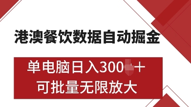 港澳餐饮数据全自动掘金，单电脑日入多张, 可矩阵批量无限操作【揭秘】-云创网