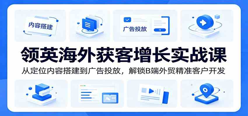 领英海外获客增长实战课：从定位内容搭建到广告投放，解锁B端外贸精准客户开发-云创网