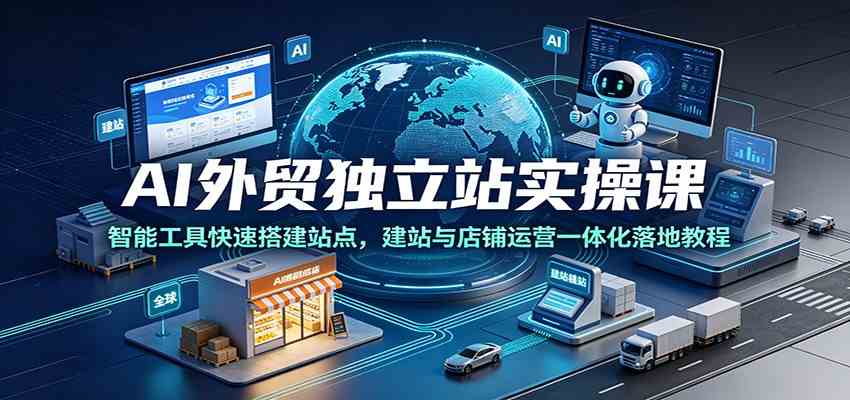 AI外贸独立站实操课：智能工具快速搭建站点，建站与店铺运营一体化落地教程-云创网