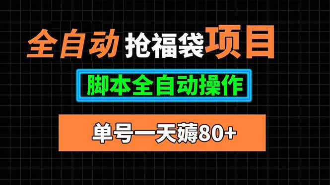 全自动抢福袋项目，单号一天80+脚本全自动操作-云创网