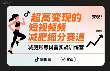 超高变现的短视频减肥细分赛道，减肥账号抖音实战训练营-云创网