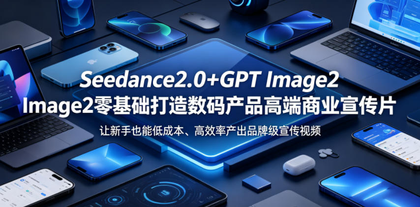 Seedance2.0+GPT Image2零基础打造数码产品高端商业宣传片，让新手也能低成本、高效率产出品牌级宣传视频-云创网