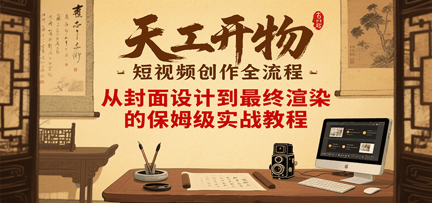 天工开物短视频创作全流程，从封面设计到最终渲染的保姆级实战教程-云创网
