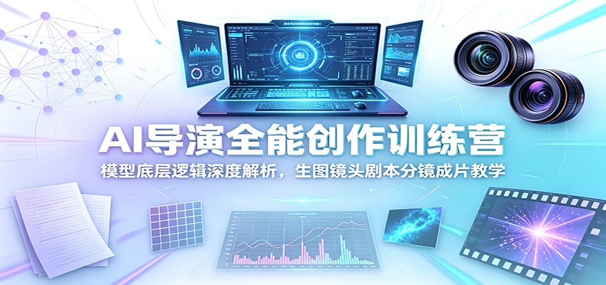 AI导演全能创作训练营：模型底层逻辑深度解析，生图镜头剧本分镜成片教学-云创网