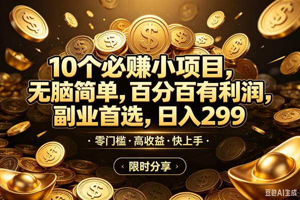 （18674期）10个必赚米的小项目，百分百赚米，无脑简单，副业首选，日入299+-云创网