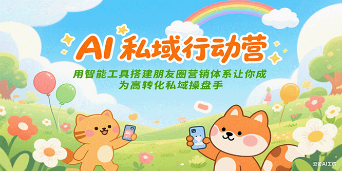 AI私域行动营：用智能工具搭建朋友圈营销体系让你成为高转化私域操盘手-云创网