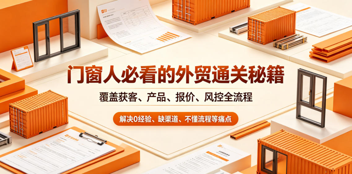 门窗人必看的外贸通关秘籍，块覆盖获客、产品、报价、风控全流程，解决0经验、缺渠道、不懂流程等痛点-云创网