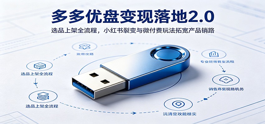多多优盘变现落地2.0：选品上架全流程，小红书裂变与微付费玩法拓宽产品销路-云创网
