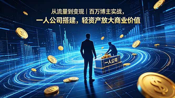 （18645期）从流量到变现｜百万博主实战，一人公司搭建，轻资产放大商业价值-云创网