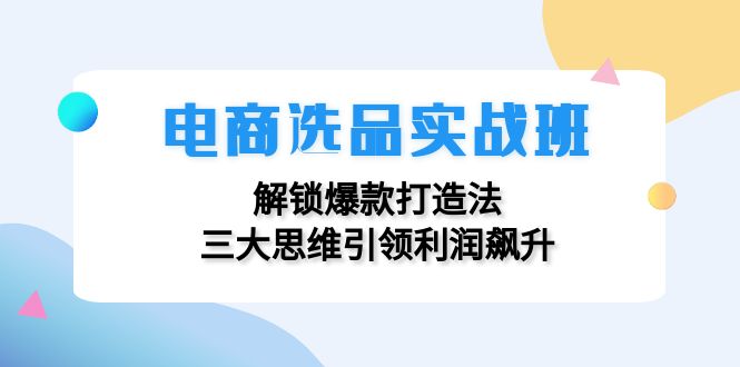 电商选品实战班：解锁爆款打造法，三大思维引领利润飙升-云创网