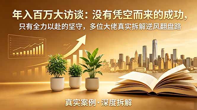 （18891期）年入百万大访谈-更新：没有凭空而来的成功，只有全力以赴的坚守，多位大佬真实拆解逆风翻盘路-云创网
