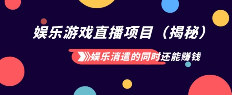 娱乐消遣的同时还能赚钱娱乐游戏直播项目（揭秘）-云创网