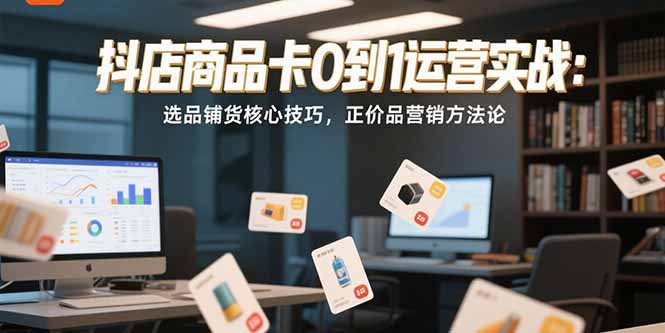抖店商品卡0到1运营实战：选品铺货核心技巧，正价品营销方法论-云创网