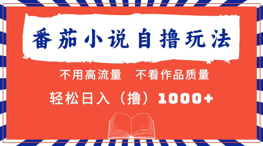 番茄小说最新自撸 不看流量 不看质量 轻松日入1000+-云创网