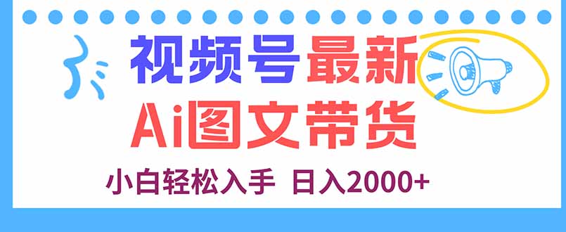 视频号最新AI图文带货，每天几分钟，小白轻松入手，日入2000+-云创网