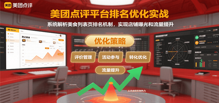 美团点评平台排名优化实战，系统解析美食列表页排名机制，实现店铺曝光和流量提升-云创网