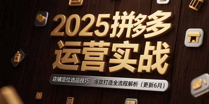 2025拼多多运营实战：店铺定位选品技巧，爆款打造全流程解析(更新6月-云创网