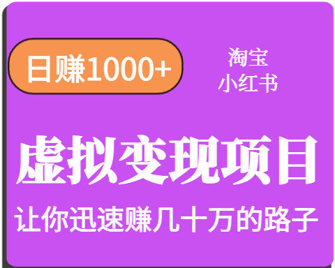 淘宝OR小红书虚拟变现，日赚1000+，多账号操作年收入几十W不等-云创网