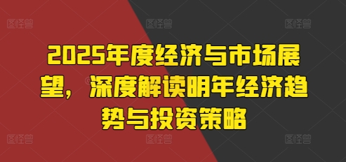 2025年度经济与市场展望，深度解读明年经济趋势与投资策略-云创网