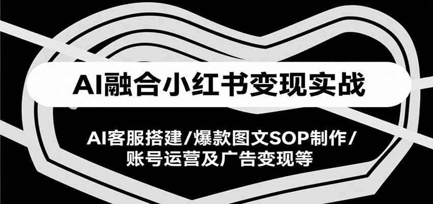 AI融合小红书变现实战课，AI客服搭建/爆款图文SOP制作/账号运营及广告变现等-云创网