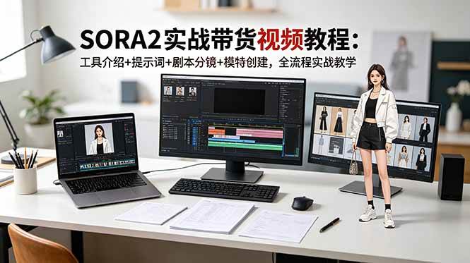 （18718期）SORA2实战带货视频教程：工具介绍+提示词+剧本分镜+模特创建，全流程实战教学-云创网