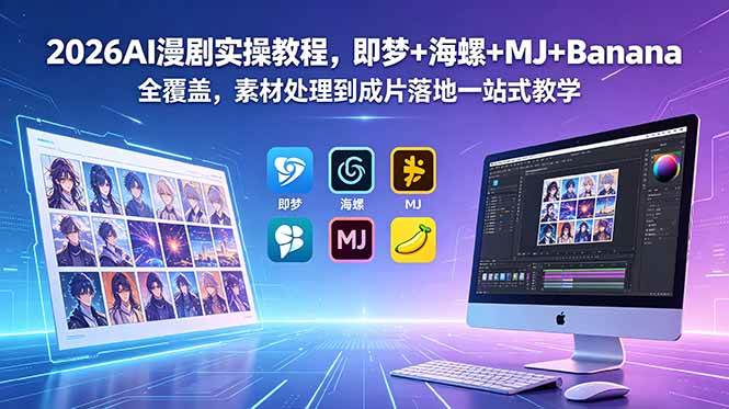 （18774期）2026AI漫剧实操教程，即梦+海螺+MJ+Banana全覆盖，素材处理到成片落地一站式教学-云创网