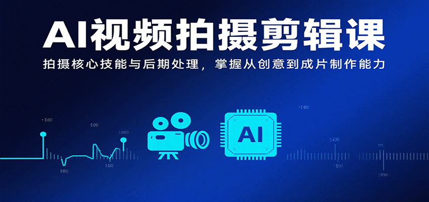 AI视频拍摄剪辑课，拍摄核心技能与后期处理，掌握从创意到成片制作能力-云创网