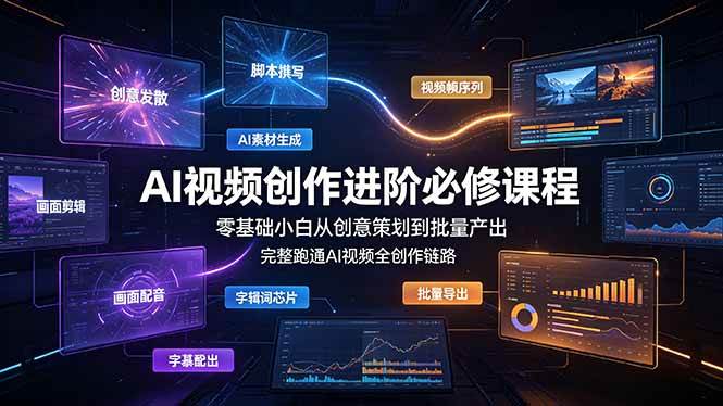 （19159期）AI视频创作进阶必修课程：零基础小白从创意策划到批量产出，完整跑通AI视频全创作链路-云创网