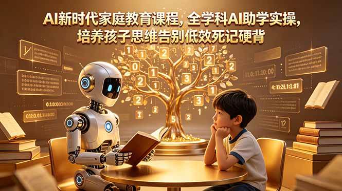 （18745期）AI新时代家庭教育课程，全学科AI助学实操，培养孩子思维告别低效死记硬背-云创网