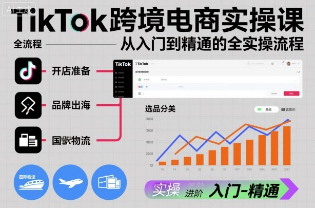 TikTok跨境电商实操课，从入门到精通的全实操流程-云创网