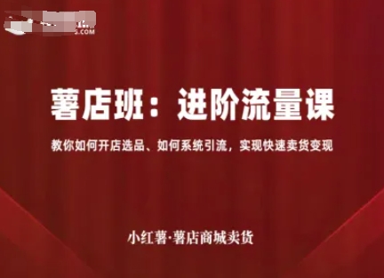 小红薯薯店商城卖货，进阶流量课，教你如何开店选品、如何系统引流，实现快速卖货变现-云创网