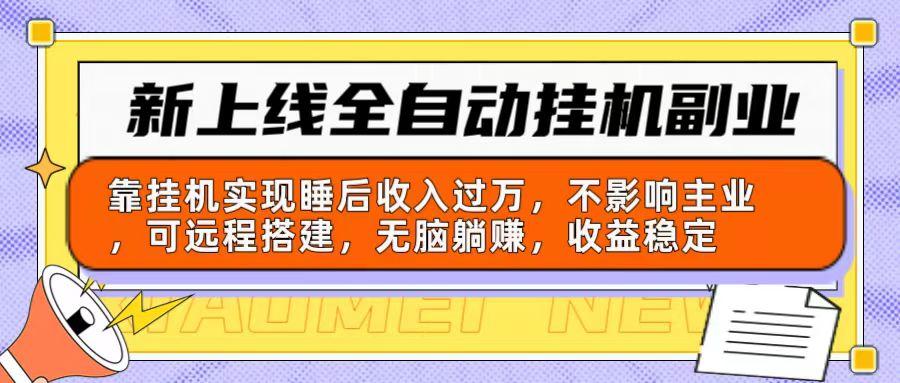 新上线全自动挂机副业：靠挂机实现睡后收入过万，不影响主业可远程搭建…-云创网