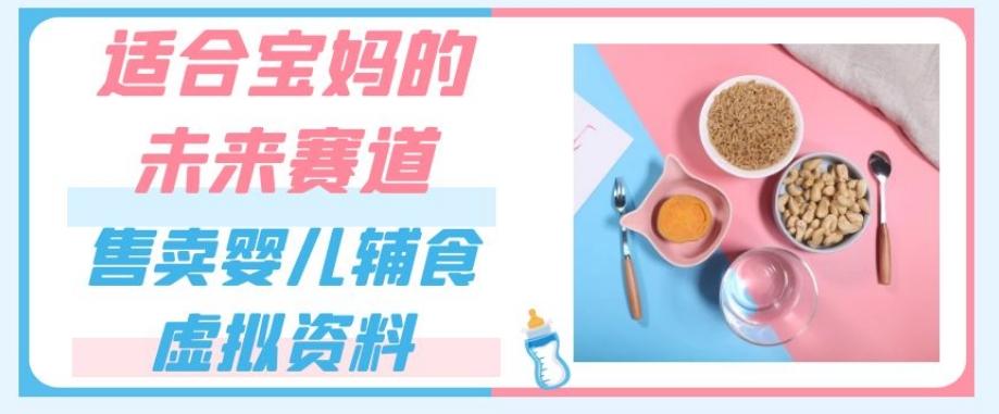 适合宝妈的未来赛道，售卖婴儿辅食虚拟资料，一份9.9-69.9元闭眼赚钱-云创网