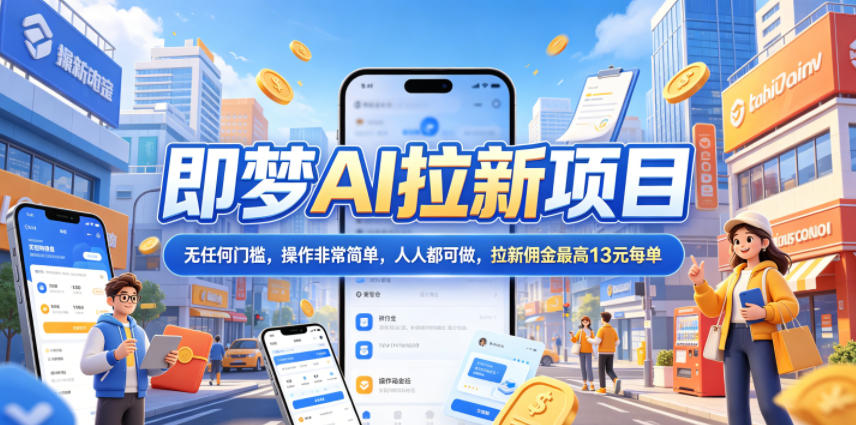 2026年即梦AI拉新项目最新玩法，无任何门槛，操作非常简单，人人都可做，拉新佣金最高13元每单-云创网
